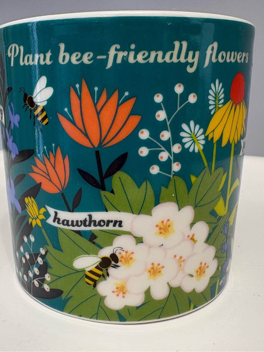 Plant Bee-Friendly Flowers/ Bee A Friend Floral Mug / Precious!